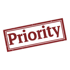 Fototapeta premium Priority stamp rectangular shape grunge effect silhouette vector illustration