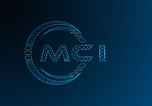 MCI low poly letter logo vector design. MCI lower poly logo design. Low poly logo.