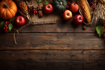 Vibrant Autumn Display with Pumpkins, Apples, Corn, and Decorative Elements for Halloween Theme