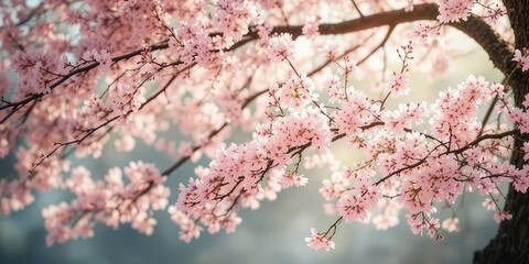 Delicate Pink Blossoms Against a Clear Sky
