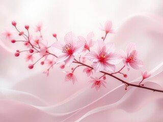 Delicate Pink Blossoms on an Elegant, Soft Background