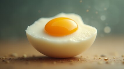 Boiled egg close up