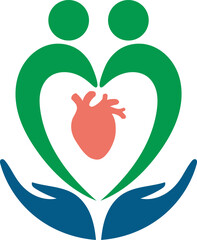 Human heart icon. Vector illustration.