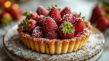 Delicate Strawberry Tart, Delicious Dessert, Perfect Treat