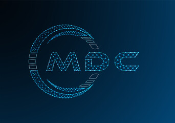 MDC low poly letter logo vector design. MDC lower poly logo design. Low poly logo.