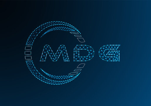 MDG low poly letter logo vector design. MDG lower poly logo design. Low poly logo.