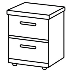 Filing cabinet with two drawers isolated on transparent background