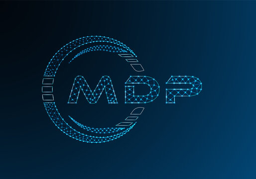 MDP low poly letter logo vector design. MDP lower poly logo design. Low poly logo.
