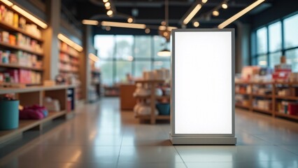 Empty Signage in Modern Retail Space