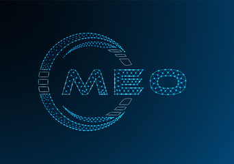 MEO low poly letter logo vector design. MEO lower poly logo design. Low poly logo.