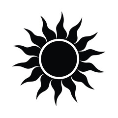 Sun With Flame Like Rays Icon Vector Illustration