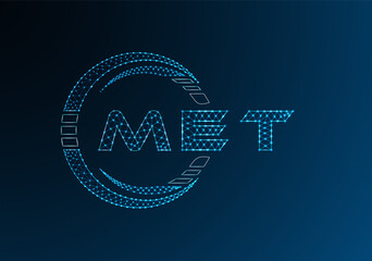 MET low poly letter logo vector design. MET lower poly logo design. Low poly logo.
