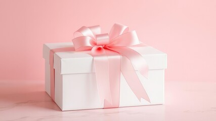 Elegant Pink Gift Box with Delicate Ribbon