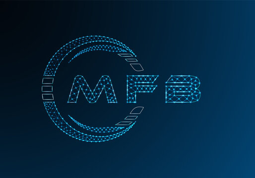 MFB low poly letter logo vector design. MFB lower poly logo design. Low poly logo.