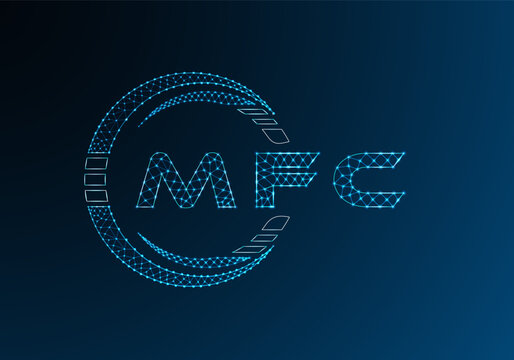 MFC low poly letter logo vector design. MFC lower poly logo design. Low poly logo.