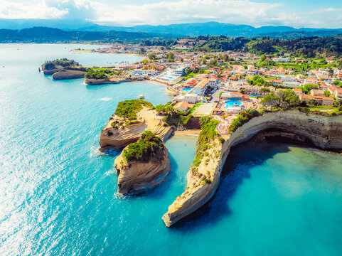 Canal d'Amour or Kanali tou Erota on Corfu In Greece. Greek town Sidari.