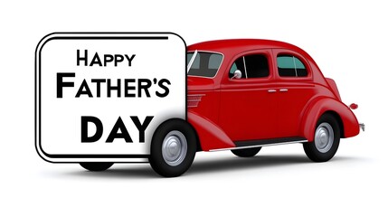 Happy Father's Day with a classic red car