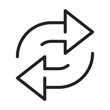 replace icon vector double reverse arrow exchange linear sign for graphic design, logo, web site, social media, mobile app, ui illustration.