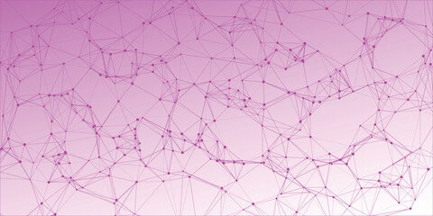 Abstract network illustration with interconnected nodes and lines in a modern digital design on a soft gradient background