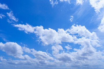 Cloudy blue sky on sunny day.