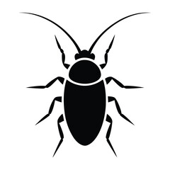 Roach Extermination Service Badge Silhouette, Vector, Illustration, Outline, Line Art, Icon, White Background.