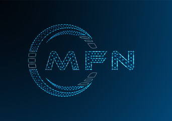 MFN low poly letter logo vector design. MFN lower poly logo design. Low poly logo.