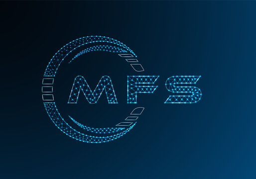 MFS low poly letter logo vector design. MFS lower poly logo design. Low poly logo.