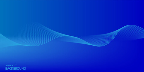 Abstract blue background with wavy and shiny lines.Minimalist backgrounds for banners, posters, covers, brochures, flyers and websites.