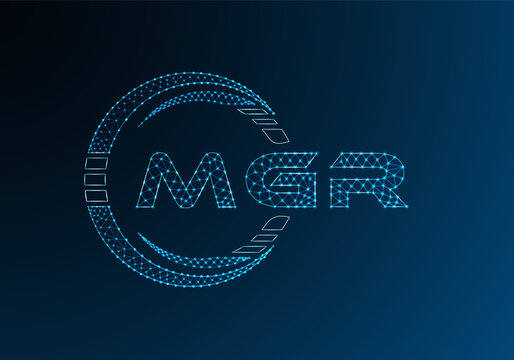 MGR low poly letter logo vector design. MGR lower poly logo design. Low poly logo.