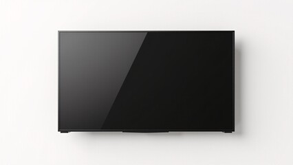 Black Flat Screen TV On White Wall
