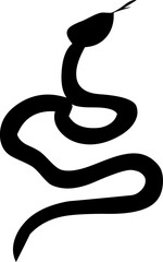 Obraz premium Silhouette of a cobra with hood and coiled body, commonly used as a symbol or graphic element in design projects.