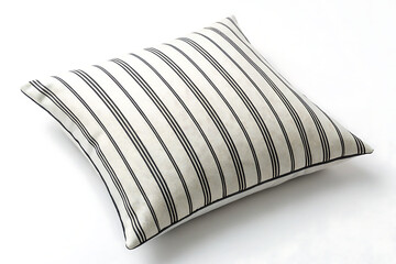 Modern Black & White Striped Pillow on white background