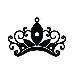 Tiara With Swirls Icon Vector Illustration © freevectora