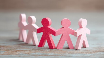 Authentic Empathy Building Paper Cutout Figures on Rustic Wood Premium Social Connection Visual for Modern Marketing and Inspiring Relationship Campaigns