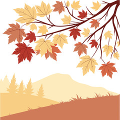 Fototapeta premium Two phones displaying autumn themed content with leaves and acorn accents in a warm color palette