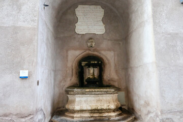 Water fountain, at the entrance to the Castle of Sant'Angelo, in the corridor that leads to the...