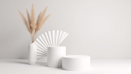 Minimalist Podium Display with Natural Elements