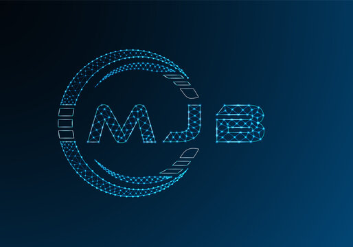 MJB low poly letter logo vector design. MJB lower poly logo design. Low poly logo.