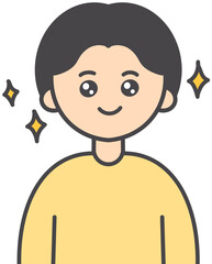 Shining Eyes Expression Illustration of a Happy Person