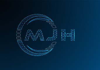 Naklejka premium MJH low poly letter logo vector design. MJH lower poly logo design. Low poly logo.