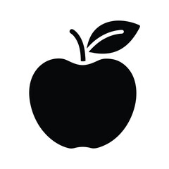Apple With Stem Icon Vector Illustration