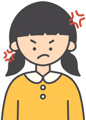 Angry Face Expression Illustration of a Person
