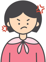 Angry Face Expression Illustration of a Person