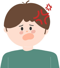 Angry Face Expression Illustration of a Person