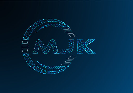 MJK low poly letter logo vector design. MJK lower poly logo design. Low poly logo.