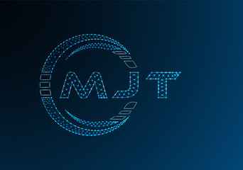 MJT low poly letter logo vector design. MJT lower poly logo design. Low poly logo.
