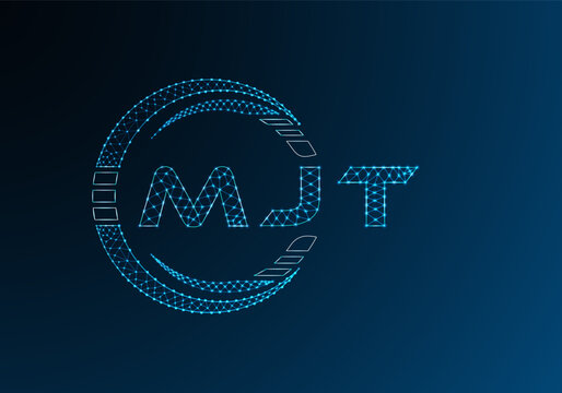 MJT low poly letter logo vector design. MJT lower poly logo design. Low poly logo.