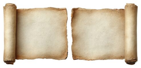 Two ancient scrolls, open