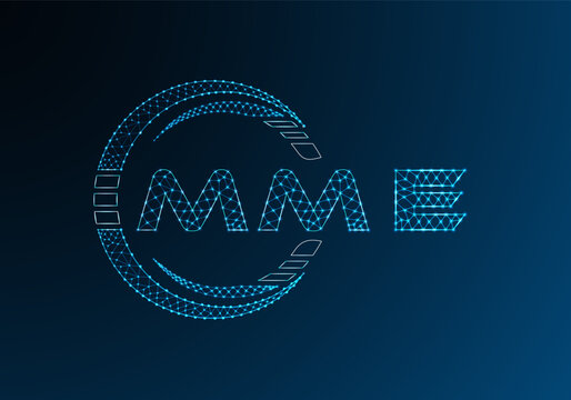 MME low poly letter logo vector design. MME lower poly logo design. Low poly logo.