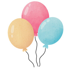 colorful balloons isolated on white